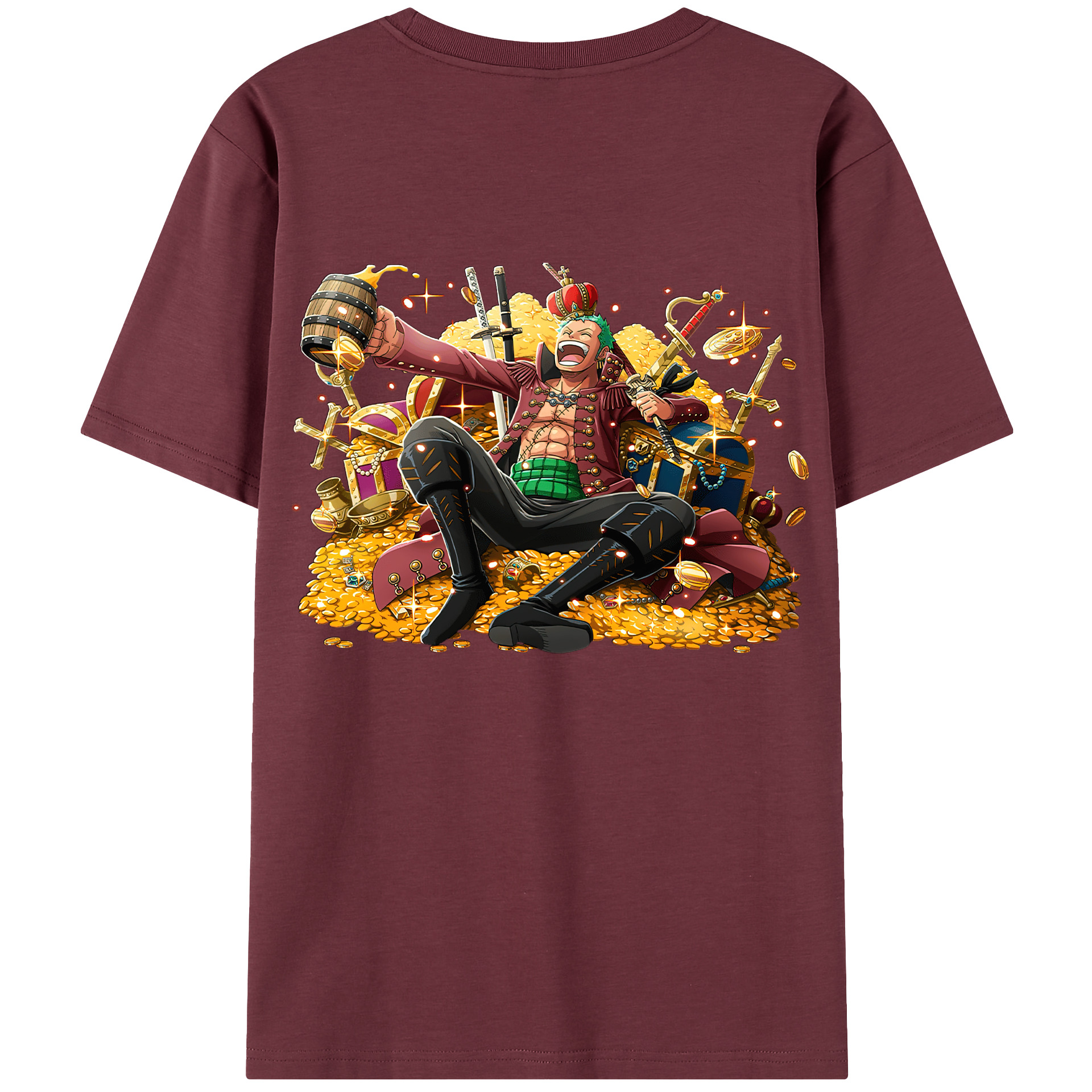ワンピース ロロノア・ゾロ ONE PIECE Roronoa Zoro 綿100％半袖Tシャツ（背面プリント）